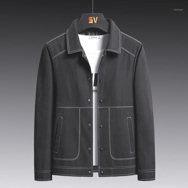 men's jackets m-4xl black gray snap button jacket men winter windbreaker autumn mens and coats casual blouson man turn downn collar, Black;brown
men's jackets m-4xl black gray snap button jacket men winter windbreaker autumn mens and coats casual blouson man turn downn collar, Black;brown