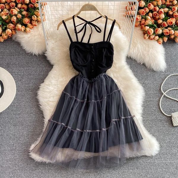 casual dresses ins fashion sweet bow tie bandage dress waist close backless sleeveless black gauze super fairy sling, Black;gray
casual dresses ins fashion sweet bow tie bandage dress waist close backless sleeveless black gauze super fairy sling, Black;gray