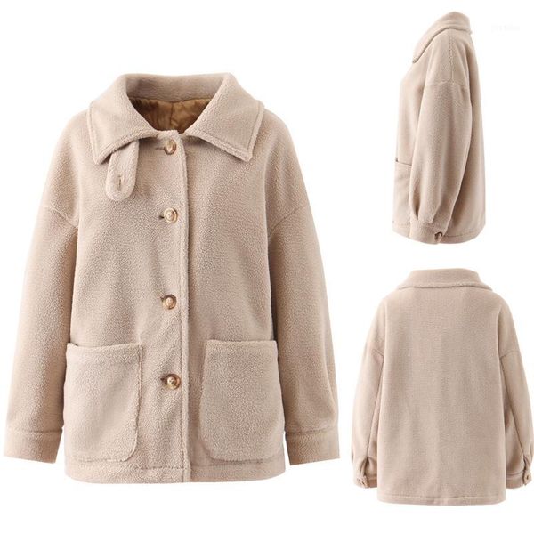 women's long sleeve jacket coat warm winter fashion lapel button up faux shearling shaggy oversized coats outwear by1681, Black
women's long sleeve jacket coat warm winter fashion lapel button up faux shearling shaggy oversized coats outwear by1681, Black