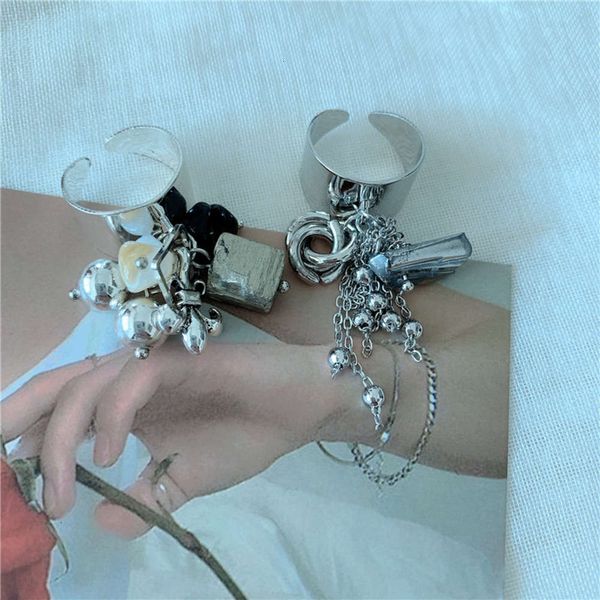 hbp fashion south korea east gate net red wide version tassel cross round bead exaggerated personality open ring female, Silver
hbp fashion south korea east gate net red wide version tassel cross round bead exaggerated personality open ring female, Silver