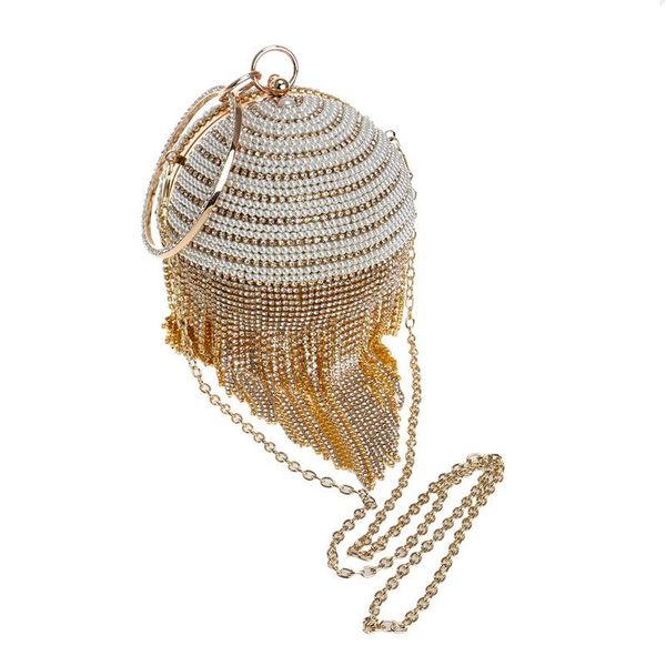 evening bags style bag lady europe and america luxury tassel water drill