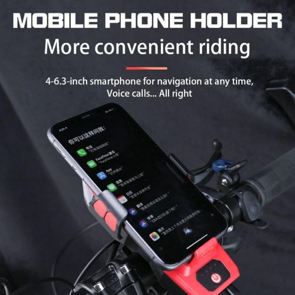 waterproof bicycle headlight multifunction usb charging bicycle headlights with horn mobile phone support light bike
waterproof bicycle headlight multifunction usb charging bicycle headlights with horn mobile phone support light bike
