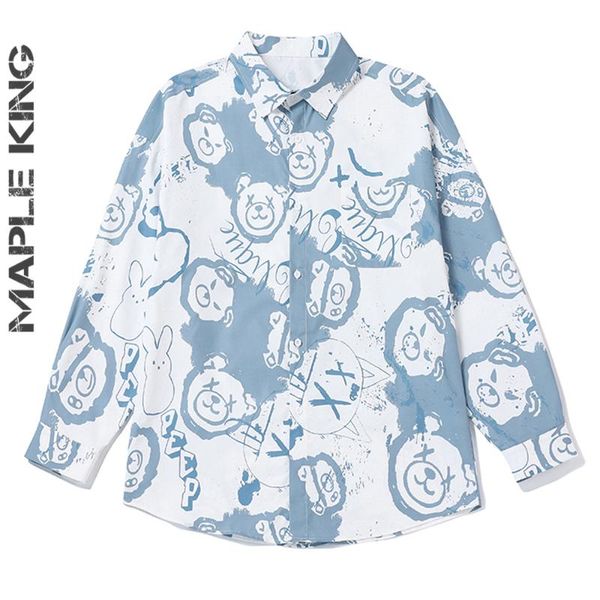 men's casual shirts cartoon for streetwear harajuku esigner hip hop clothing large size long sleeve oversizes shirt women, White;black
men's casual shirts cartoon for streetwear harajuku esigner hip hop clothing large size long sleeve oversizes shirt women, White;black
