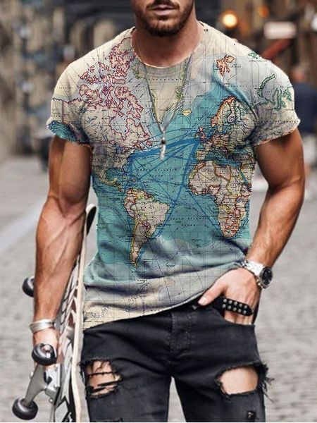 Global Navigation Map Men's 3D Print T shirt Graphic Optical Illusion Short Sleeve Party Top Street Punk Goth Crew Neck Summer, White;black
Global Navigation Map Men's 3D Print T shirt Graphic Optical Illusion Short Sleeve Party Top Street Punk Goth Crew Neck Summer, White;black