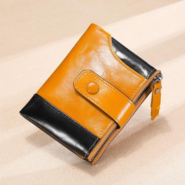 new style cross-border wallet in spring and summer genuine leather anti-theft brush rfid color casual fashion short wallet, Red;black
new style cross-border wallet in spring and summer genuine leather anti-theft brush rfid color casual fashion short wallet, Red;black