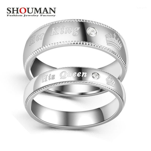 wedding rings shouman crystal her king his queen lettering band silver color for men women couple lover valentine's day gifts1, Slivery;golden
wedding rings shouman crystal her king his queen lettering band silver color for men women couple lover valentine's day gifts1, Slivery;golden