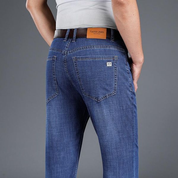 men's jeans 2021 autumn brand high-quality stretch slim-fit denim classic style trendy young fitted men designer, Blue
men's jeans 2021 autumn brand high-quality stretch slim-fit denim classic style trendy young fitted men designer, Blue