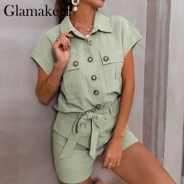 glamaker green two piece suit short sleeve shirt and shorts women loose casual summer playsuit female 2021 new office lady sets p0810, Gray
glamaker green two piece suit short sleeve shirt and shorts women loose casual summer playsuit female 2021 new office lady sets p0810, Gray