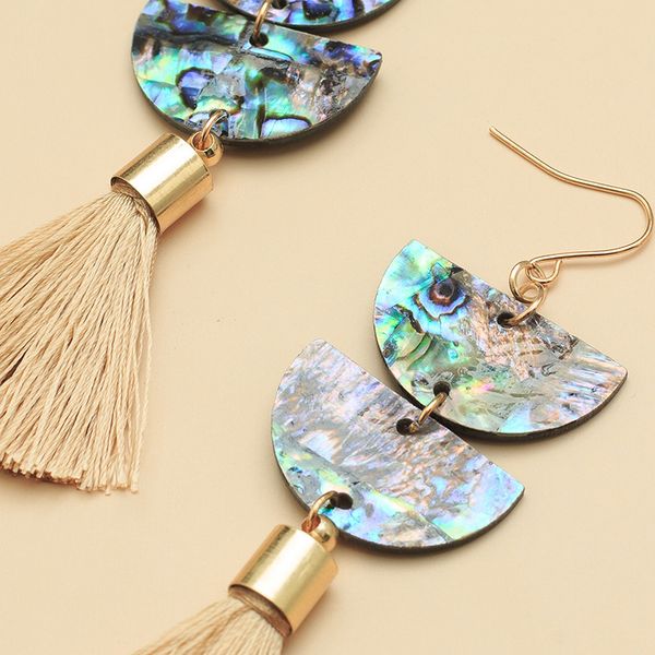 ez2764 jewelry fashion temperament geometric semicircle national style long tassel earrings, Silver
ez2764 jewelry fashion temperament geometric semicircle national style long tassel earrings, Silver