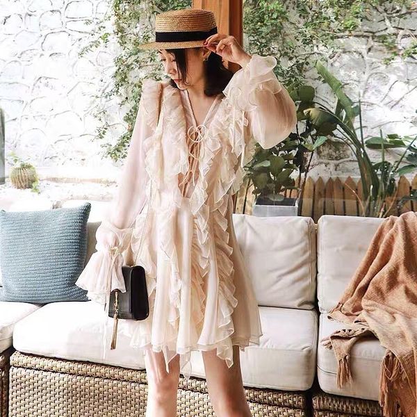 casual dresses ihobby spring women silk long sleeve dress celebrity super fairy multi layer ruffle bow medium length female, Black;gray 
casual dresses ihobby spring women silk long sleeve dress celebrity super fairy multi layer ruffle bow medium length female, Black;gray