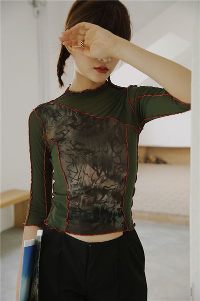 2021 new vintage mesh crop t shirt women printed tshirt summer high neck tee shirts femme designer ladies aesthetic adky, White
2021 new vintage mesh crop t shirt women printed tshirt summer high neck tee shirts femme designer ladies aesthetic adky, White
