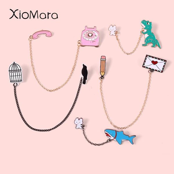 pins, brooches chain metal enamel pins handwritten love letter fish birdcage telephone brooch badge magnet for kids couple jewelry, Gray
pins, brooches chain metal enamel pins handwritten love letter fish birdcage telephone brooch badge magnet for kids couple jewelry, Gray