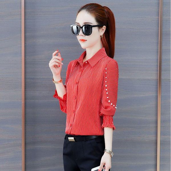 women's blouses & shirts women blouse fashion beading striped slim long sleeved 4 colors shirt woman office elegant blusas lady dd2339, White
women's blouses & shirts women blouse fashion beading striped slim long sleeved 4 colors shirt woman office elegant blusas lady dd2339, White