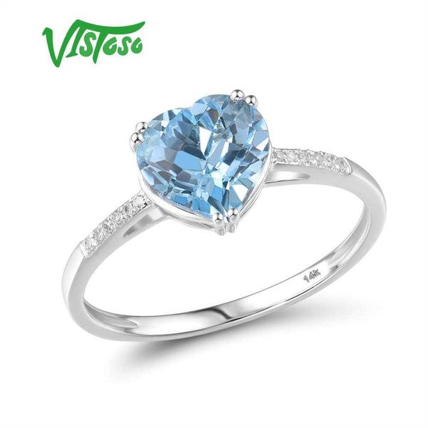 vistoso pure14k 585 white gold ring for women sparkling diamond limpid sky blue z anniversary classic fine jewelry, Golden;silver
vistoso pure14k 585 white gold ring for women sparkling diamond limpid sky blue z anniversary classic fine jewelry, Golden;silver
