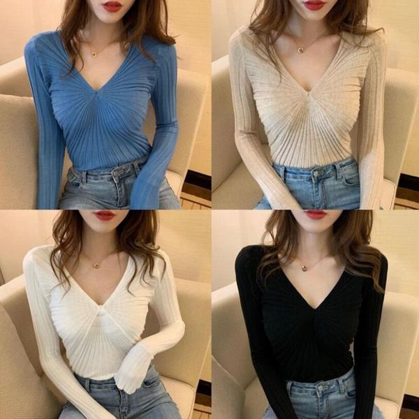 women's sweaters female women pullovers knitted sweater v-neck 2021 autumn winter spring fashion elegant slim ladies jw9204, White;black
women's sweaters female women pullovers knitted sweater v-neck 2021 autumn winter spring fashion elegant slim ladies jw9204, White;black