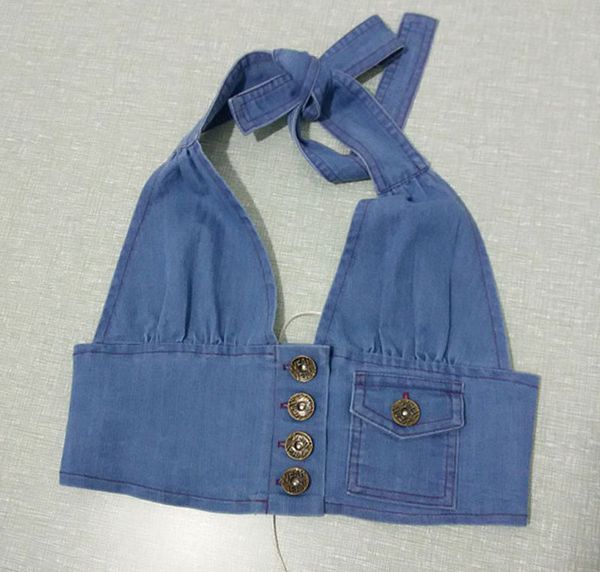 women denim vest strap sleeveless ruffles backless vests bandage adjustable strapless halter with pocket tank f1049, Black;white
women denim vest strap sleeveless ruffles backless vests bandage adjustable strapless halter with pocket tank f1049, Black;white