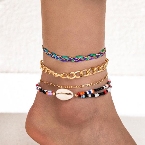 anklets classic cuban chain women handmade shell beaded anklet summer beach gold color foot bracelet for jewelry, Red;blue
anklets classic cuban chain women handmade shell beaded anklet summer beach gold color foot bracelet for jewelry, Red;blue