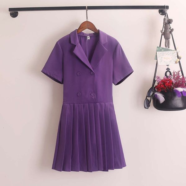large women's 2020 summer new fat mm loose hepburn suit collar shows thin pleated short sleeve dress, Black;gray
large women's 2020 summer new fat mm loose hepburn suit collar shows thin pleated short sleeve dress, Black;gray
