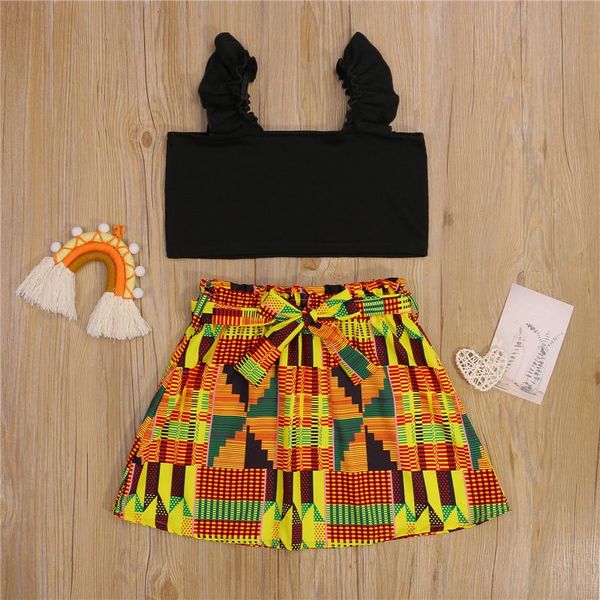clothing sets baby girls clothes set solid color sleeveless square collar cropped + digital print short skirt, White 
clothing sets baby girls clothes set solid color sleeveless square collar cropped + digital print short skirt, White