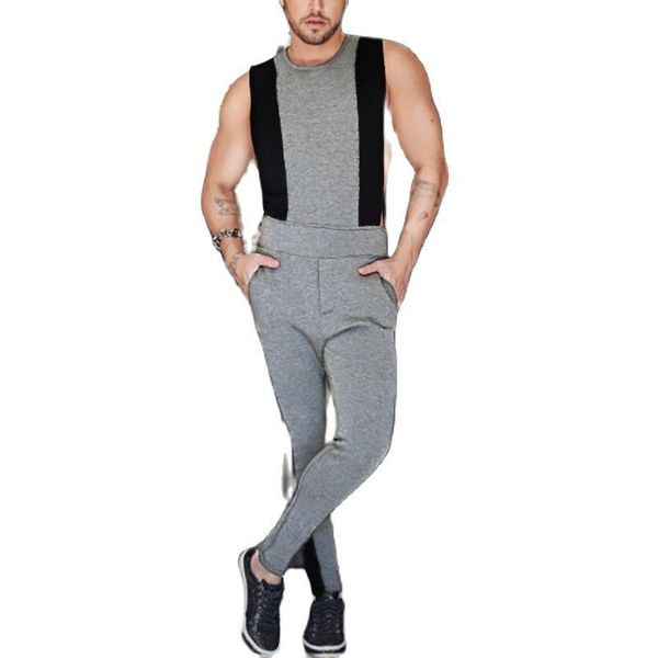 men's pants 2021 casual overalls o neck chic men rompers fashion patchwork jumpsuits streetwear sleeveless workout joggers, Black
men's pants 2021 casual overalls o neck chic men rompers fashion patchwork jumpsuits streetwear sleeveless workout joggers, Black