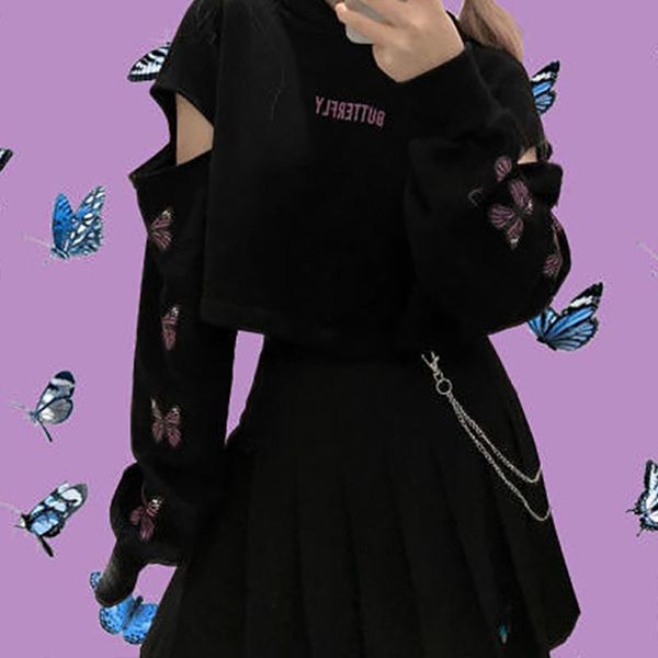 women's hoodies & sweatshirts spring and autumn pullover hooded long-sleeved retro for female students korean harajuku loose butterfly, Black
women's hoodies & sweatshirts spring and autumn pullover hooded long-sleeved retro for female students korean harajuku loose butterfly, Black