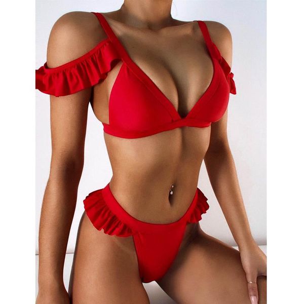 women's swimwear 2021 women bikini beach padded push-up bra set ruffles swimsuit high waist bathing suit swim, White;black
women's swimwear 2021 women bikini beach padded push-up bra set ruffles swimsuit high waist bathing suit swim, White;black