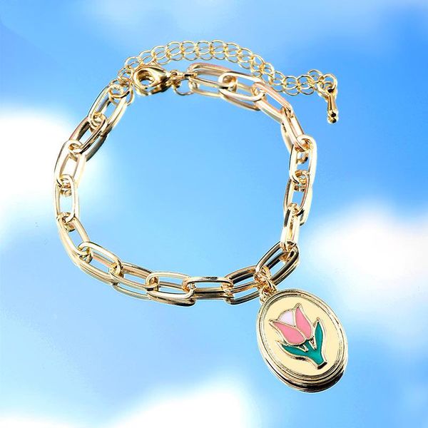 link, chain bynouck 2021 fashion bracelet enamel flower gold color charm bracelets for women tulip adjustable jewelry gift, Black
link, chain bynouck 2021 fashion bracelet enamel flower gold color charm bracelets for women tulip adjustable jewelry gift, Black