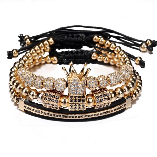 3pcs/set luxury gold beads royal king crown dice charm cz ball bracelet mens fashion bracelets & bangles multi sizebracelets, Golden;silver
3pcs/set luxury gold beads royal king crown dice charm cz ball bracelet mens fashion bracelets & bangles multi sizebracelets, Golden;silver