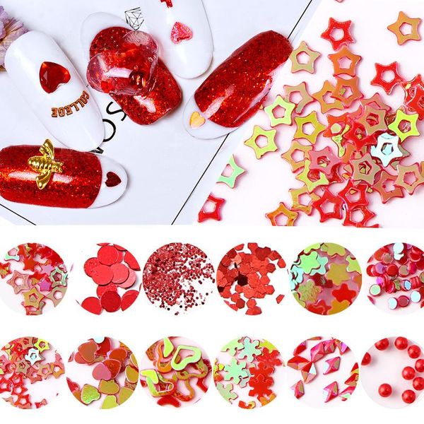 nail art decorations 12 pcs red series random mix snowflake heart star sequins shining glitter powder pearl diy decoration, Silver;gold
nail art decorations 12 pcs red series random mix snowflake heart star sequins shining glitter powder pearl diy decoration, Silver;gold