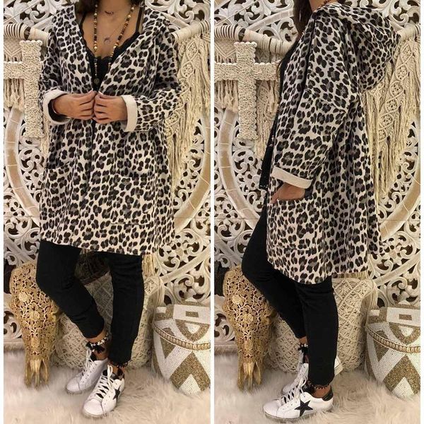 women's trench coats womens leopard hooded long coat front pocket bat sleeve cardigan loose outwear, Tan;black
women's trench coats womens leopard hooded long coat front pocket bat sleeve cardigan loose outwear, Tan;black