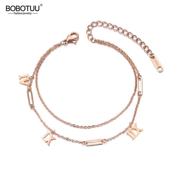 charm bracelets bobotuu double layers roman numerals bracelet jewelry rose gold titanium steel chain & link for women bb19050, Golden;silver
charm bracelets bobotuu double layers roman numerals bracelet jewelry rose gold titanium steel chain & link for women bb19050, Golden;silver