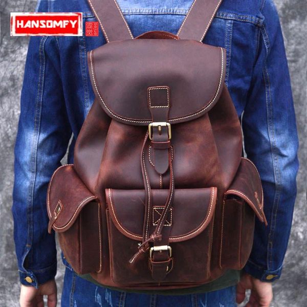 backpack men backpacks first layer knapsack male school bags vintage genuine leather rucksack quality
backpack men backpacks first layer knapsack male school bags vintage genuine leather rucksack quality