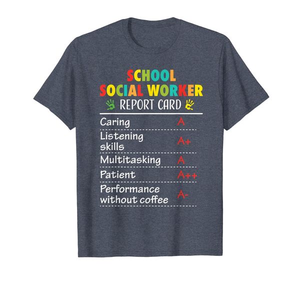 school social worker funny gift tshirt for women men, White;black