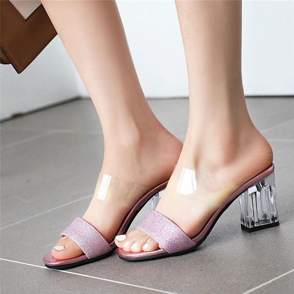 dress shoes 2021 sandals women pvc crystal open toed high heels transparent heel slippers pumps 7.5cm plus size 32-48, Black
dress shoes 2021 sandals women pvc crystal open toed high heels transparent heel slippers pumps 7.5cm plus size 32-48, Black