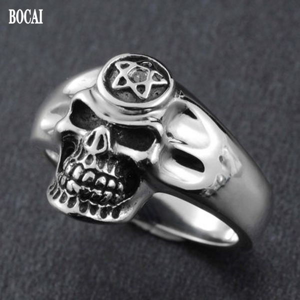 2021 new real original 100% s925 sier man six-pointed star skull index finger ring single personality high-quality gift 1l9t, Silver
2021 new real original 100% s925 sier man six-pointed star skull index finger ring single personality high-quality gift 1l9t, Silver