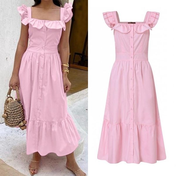 casual dresses elegant straps ruffle dress women's summer sundress 2022 button maxi vestidos femlae square neck robe femme plus size, Black;gray
casual dresses elegant straps ruffle dress women's summer sundress 2022 button maxi vestidos femlae square neck robe femme plus size, Black;gray