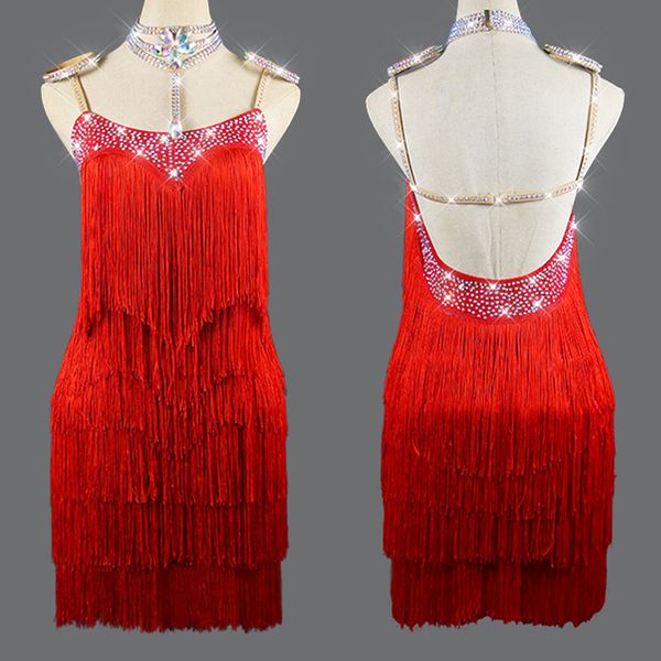 latin dance competition dress red fringe stage dance costume women suspender dress performing clothes girls latina dress vdb2366, Black;red
latin dance competition dress red fringe stage dance costume women suspender dress performing clothes girls latina dress vdb2366, Black;red
