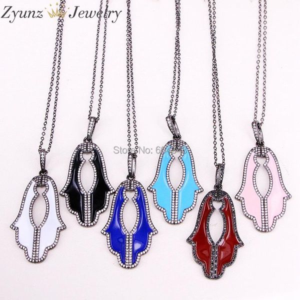 pendant necklaces 5 strands zyz320-7069 hamsa hand flower enamel necklace, cz micro pave jewelry, Silver
pendant necklaces 5 strands zyz320-7069 hamsa hand flower enamel necklace, cz micro pave jewelry, Silver