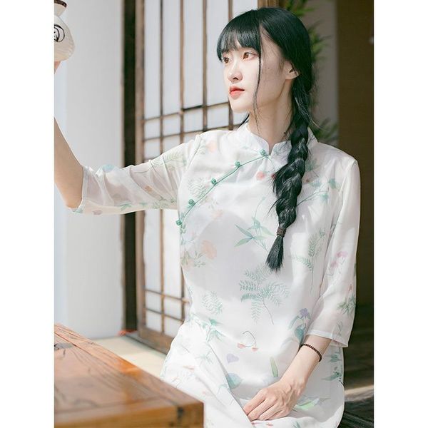 ethnic clothing autumn and winter printed mid-length improved cheongsam, chinese style daily retro, thin original women's, Red
ethnic clothing autumn and winter printed mid-length improved cheongsam, chinese style daily retro, thin original women's, Red