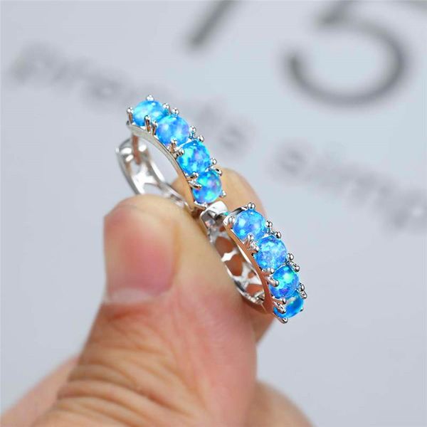 hoop & huggie boho female blue white opal stone earrings charm silver color small for women trendy bridal round wedding, Golden;silver
hoop & huggie boho female blue white opal stone earrings charm silver color small for women trendy bridal round wedding, Golden;silver