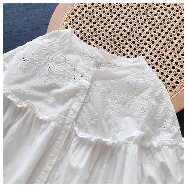 women's blouses & shirts lamtrip boutique sweet floral embroideru ruffles half sleeve cotton stand collar shirt blouse 2021 summer, White
women's blouses & shirts lamtrip boutique sweet floral embroideru ruffles half sleeve cotton stand collar shirt blouse 2021 summer, White