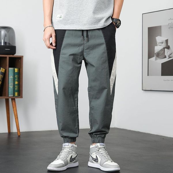 men's pants summer fashion brand color blocking casual loose fat large harlan trend banded feet and versatile 9-point pant, Black
men's pants summer fashion brand color blocking casual loose fat large harlan trend banded feet and versatile 9-point pant, Black