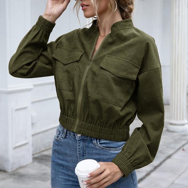 women's jackets woman's jacket fashion zipper long sleeve outwear female stand-up collar casual solid color short coats spring aut, Black;brown
women's jackets woman's jacket fashion zipper long sleeve outwear female stand-up collar casual solid color short coats spring aut, Black;brown