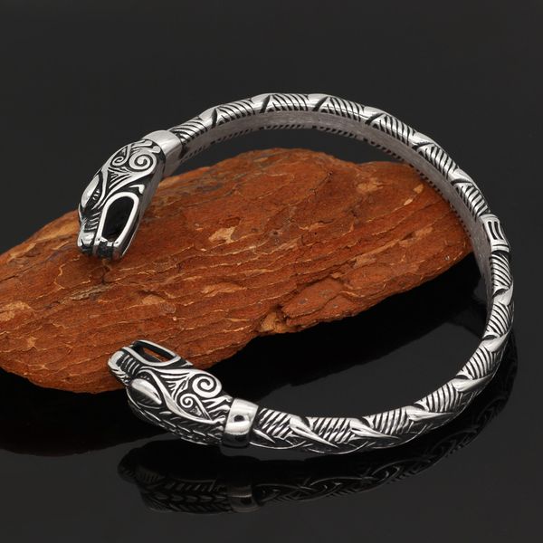bangles bracelet men's stainless steel open domineering viking double headed snake, Black
bangles bracelet men's stainless steel open domineering viking double headed snake, Black
