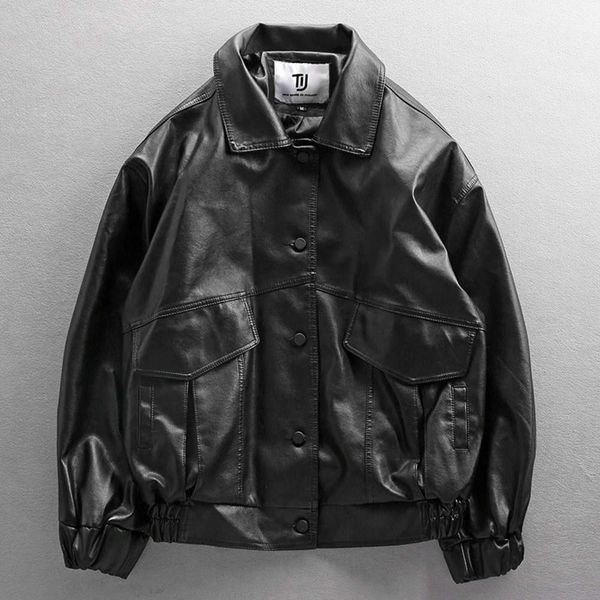 trendy loose men's couple motorcycle suit young pilot air force pu leather jacket fashion, Black
trendy loose men's couple motorcycle suit young pilot air force pu leather jacket fashion, Black