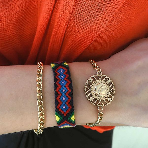 jewelry relief chain handmade women's national style weaving painting oil shell multi-layer bracelet, Silver
jewelry relief chain handmade women's national style weaving painting oil shell multi-layer bracelet, Silver