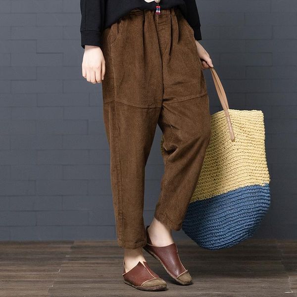 women's pants & capris ilstile 2021 women corduroy casual harem vintage elastic waist pockets loose trousers winter ankle-length -xxl, Black;white
women's pants & capris ilstile 2021 women corduroy casual harem vintage elastic waist pockets loose trousers winter ankle-length -xxl, Black;white