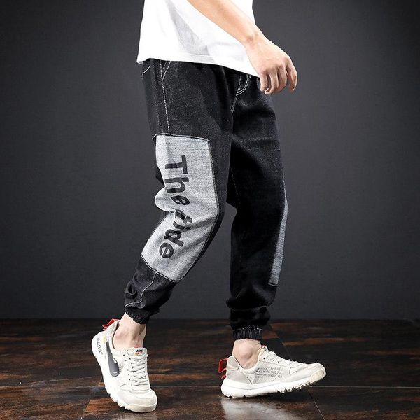 men's jeans denim autumn winter students drawstring brand loose stitching stretch printing light color teenagers harlan pants, Blue
men's jeans denim autumn winter students drawstring brand loose stitching stretch printing light color teenagers harlan pants, Blue