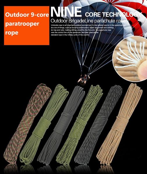 dia.4mm 9 stand 550 cores paracord for survival parachute cord lanyard camping climbing camping rope hiking clothesline
dia.4mm 9 stand 550 cores paracord for survival parachute cord lanyard camping climbing camping rope hiking clothesline