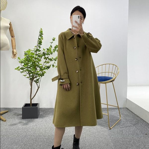 women's wool & blends double sided cashmere coat long autumn and winter korean slim double-sided sleeve woolen, Black
women's wool & blends double sided cashmere coat long autumn and winter korean slim double-sided sleeve woolen, Black